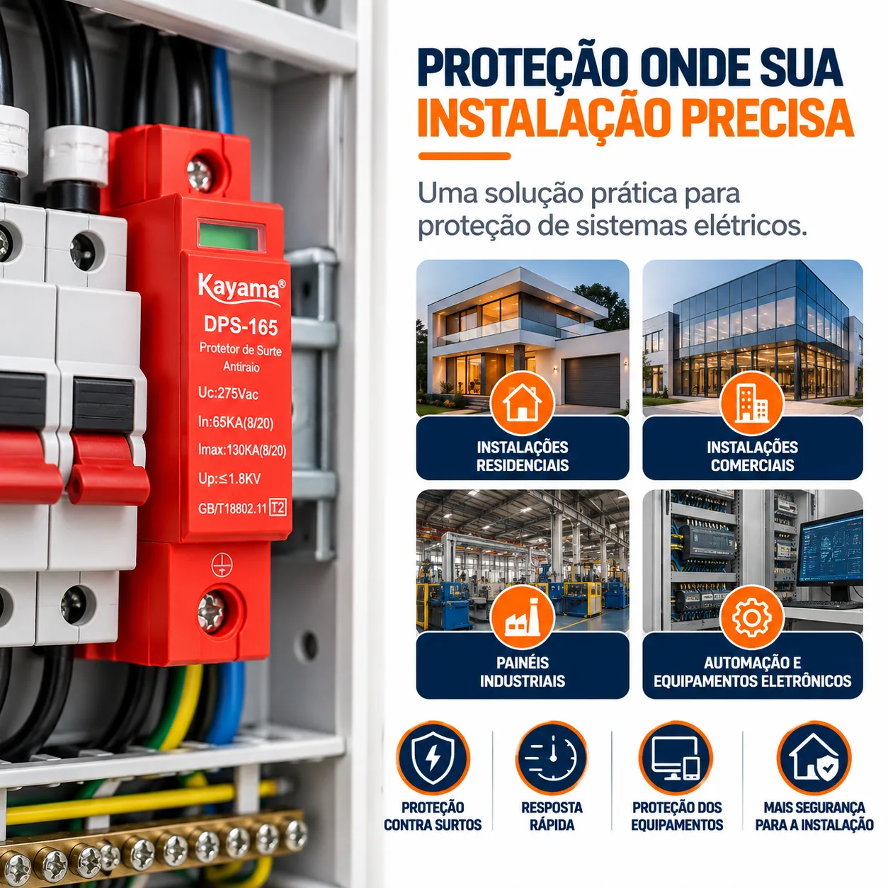 Cartucho para Protetor de Surto Antiraio DPS-140 40KA Kayama — imagem 3