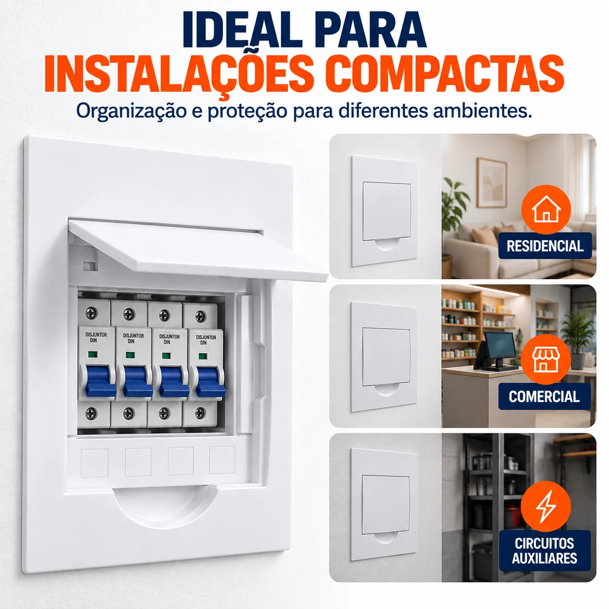 Quadro de Distribuição Embutir para 4 disjuntores QDE4D Kayama — imagem 3