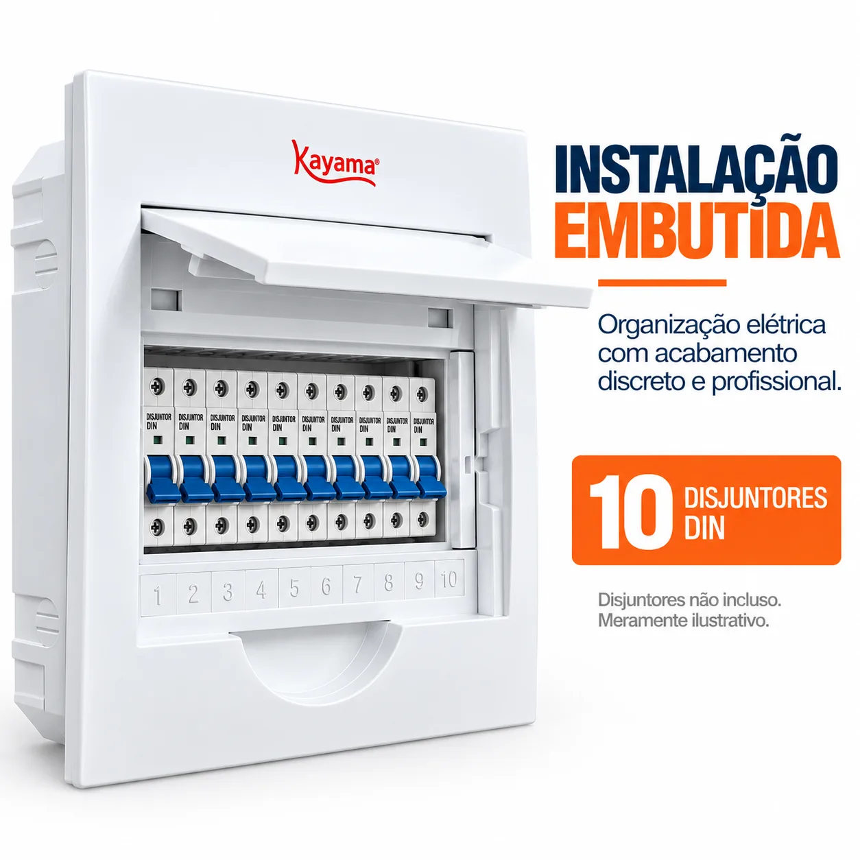 Quadro de Distribuição Embutir para 10 disjuntores QDE10D Kayama — imagem 2