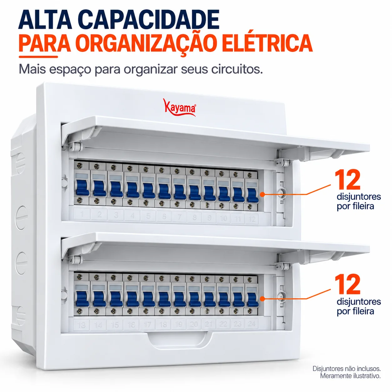 Quadro de Distribuição Embutir para 24 disjuntores QDE24D Kayama — imagem 2