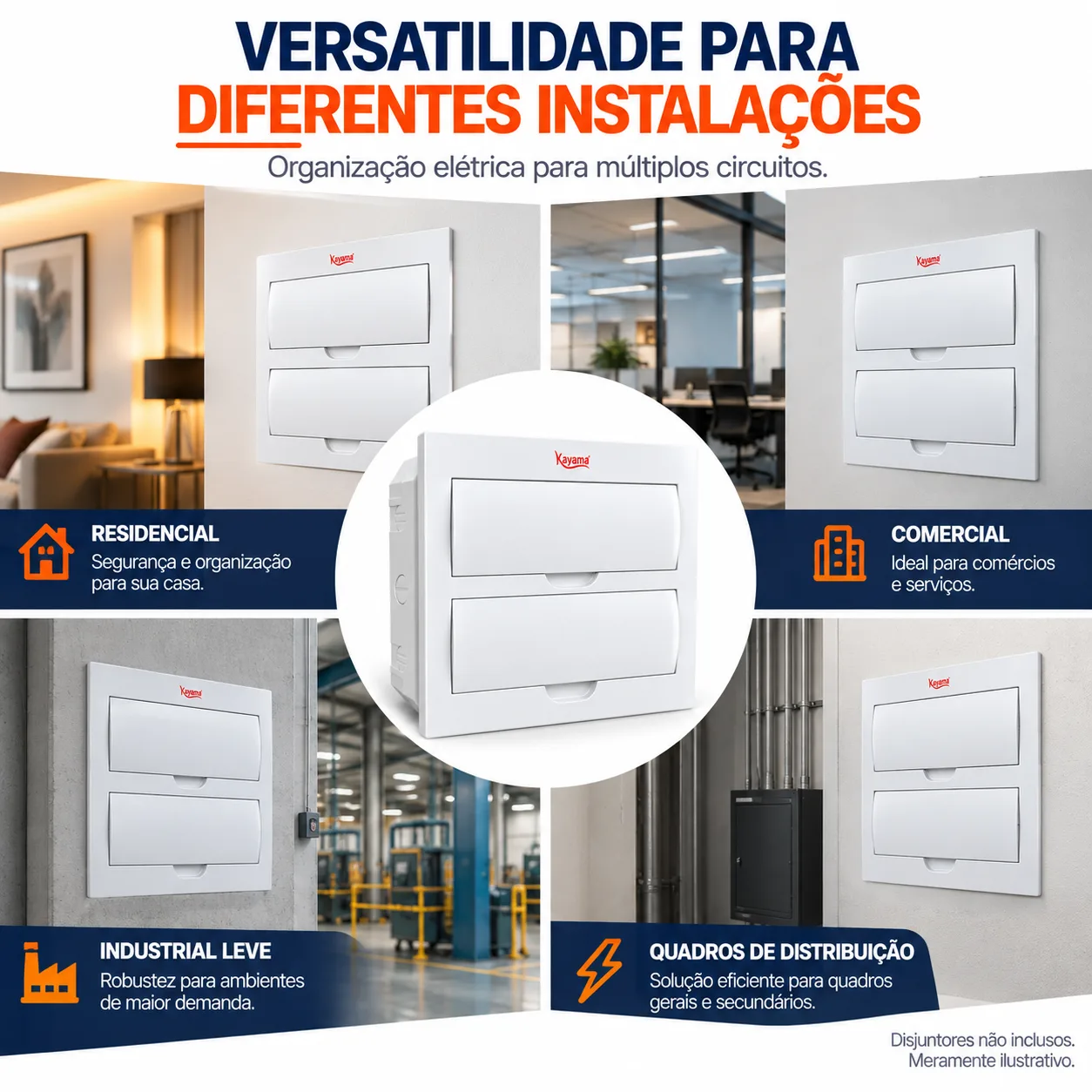 Quadro de Distribuição Embutir para 24 disjuntores QDE24D Kayama — imagem 4