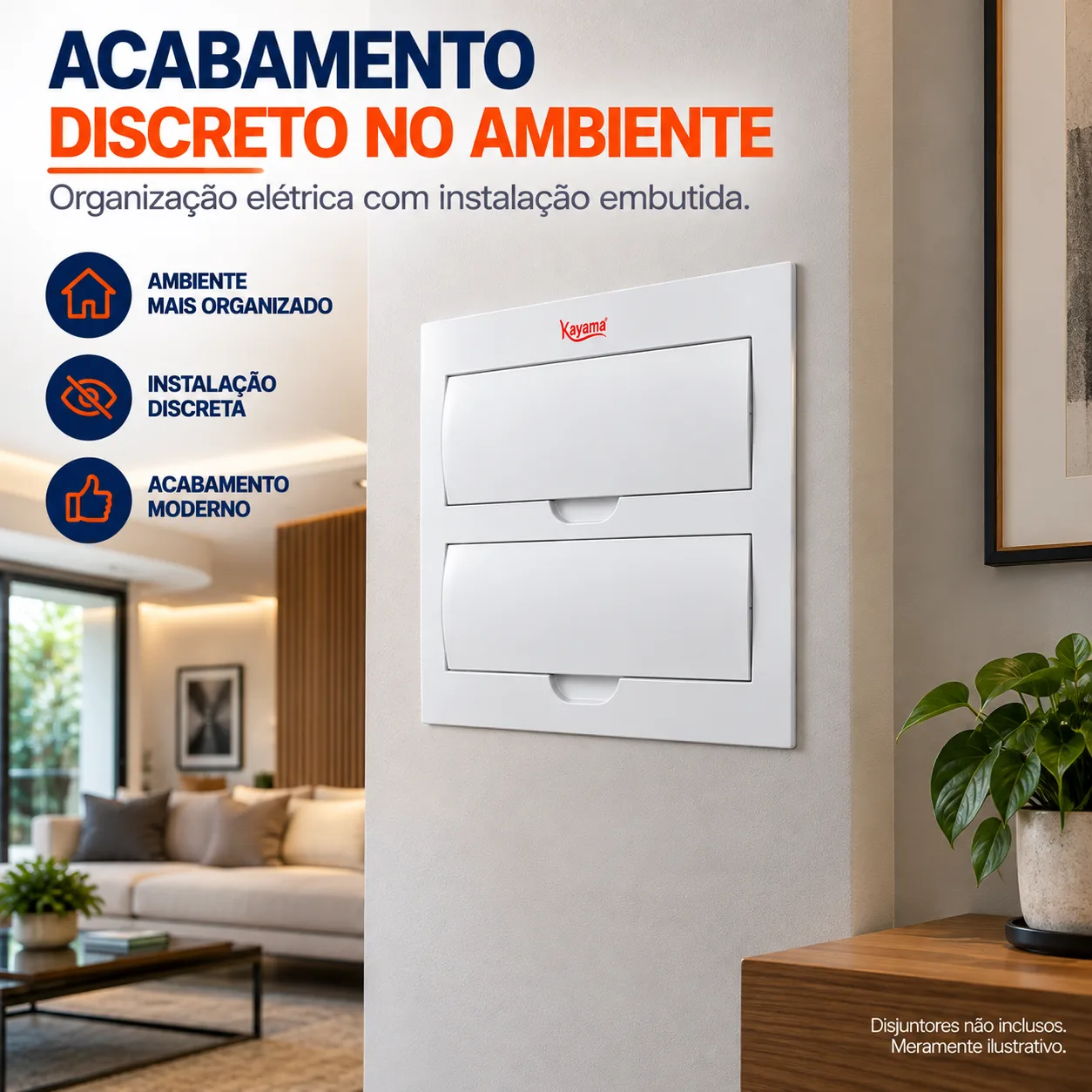Quadro de Distribuição Embutir para 24 disjuntores QDE24D Kayama — imagem 5