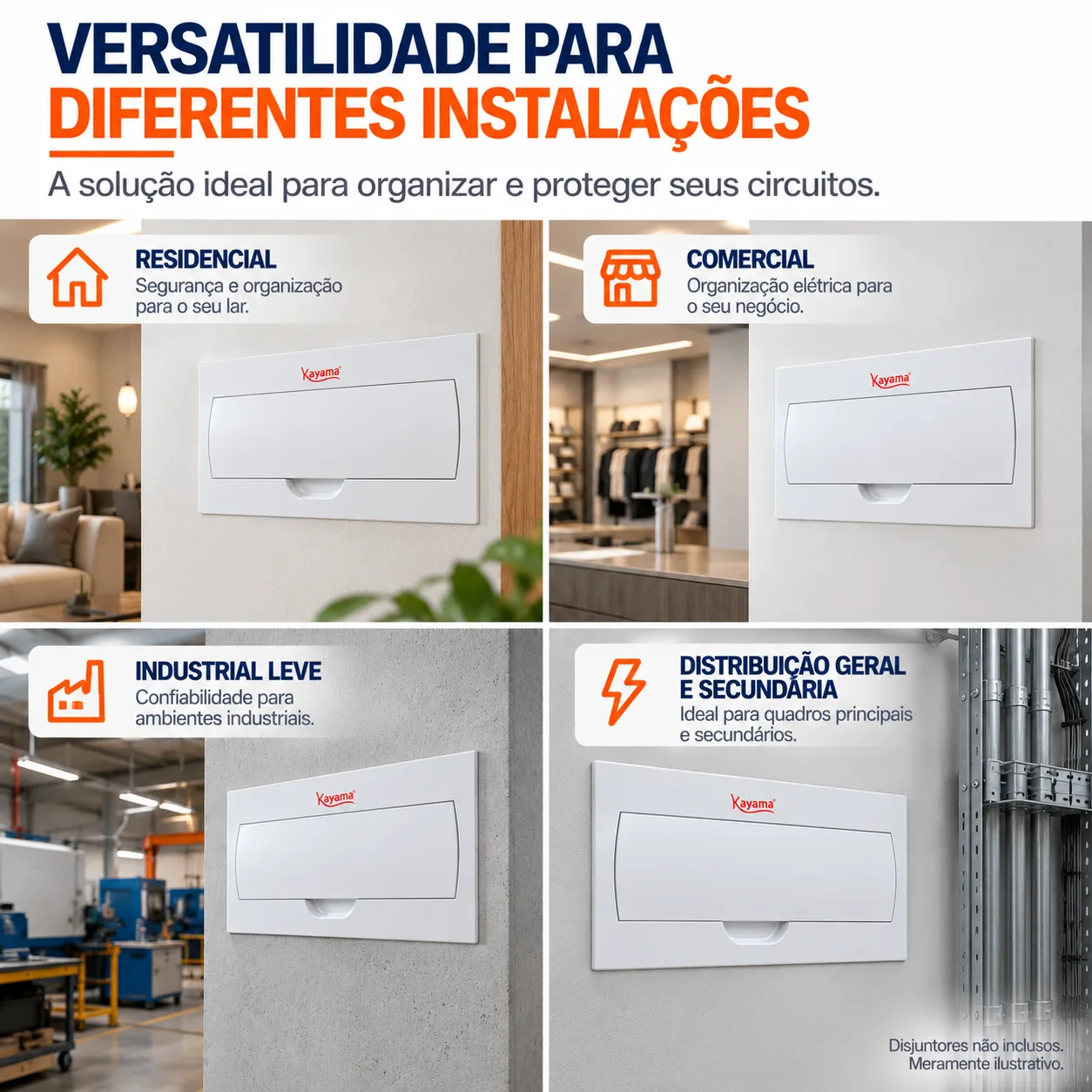 Quadro de Distribuição Embutir para 18 disjuntores QDE18D Kayama — imagem 5