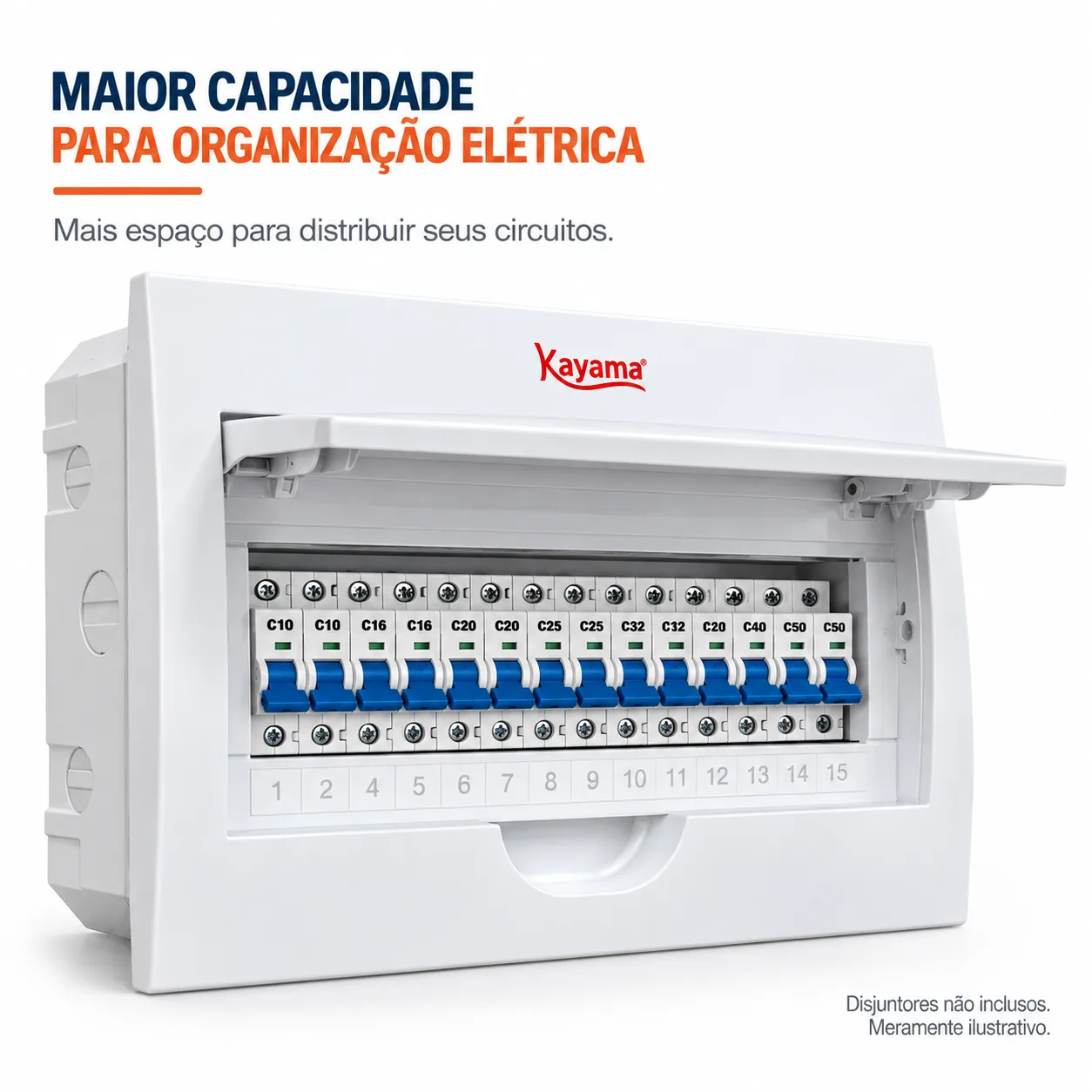Quadro de Distribuição Embutir para 15 disjuntores QDE15D Kayama — imagem 2