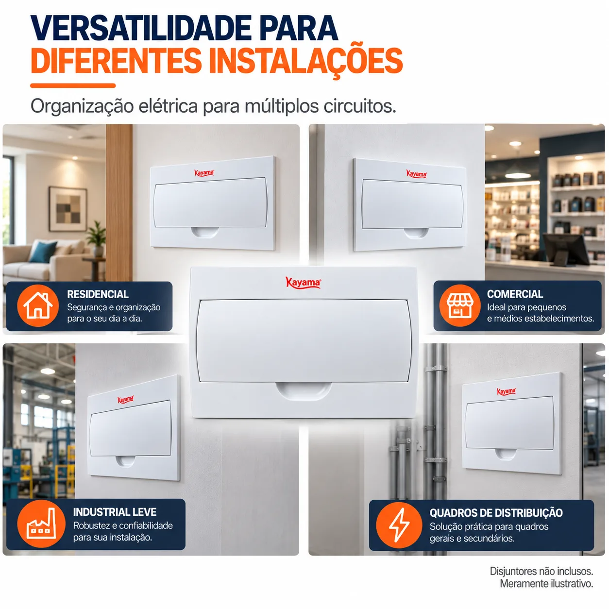 Quadro de Distribuição Embutir para 15 disjuntores QDE15D Kayama — imagem 5
