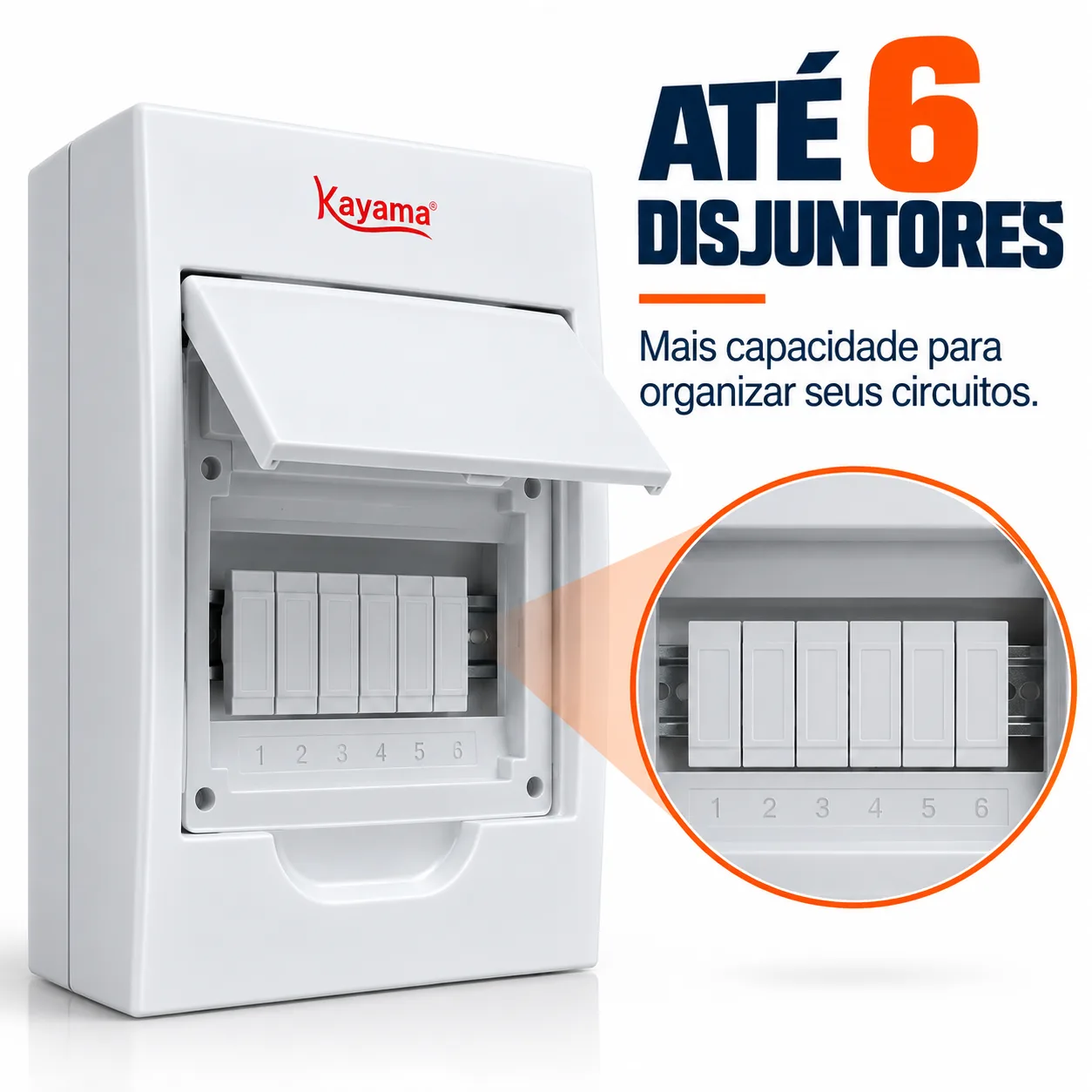 Quadro de Distribuição Aparente para 6 disjuntores QDA6D Kayama — imagem 3