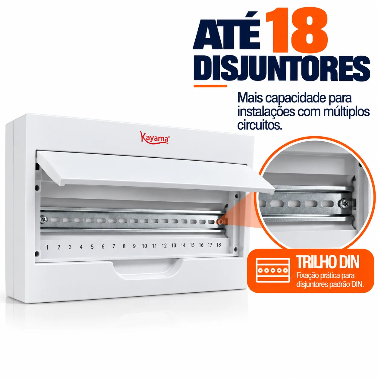 Quadro de Distribuição Aparente para 18 disjuntores QDA18D Kayama — imagem 3