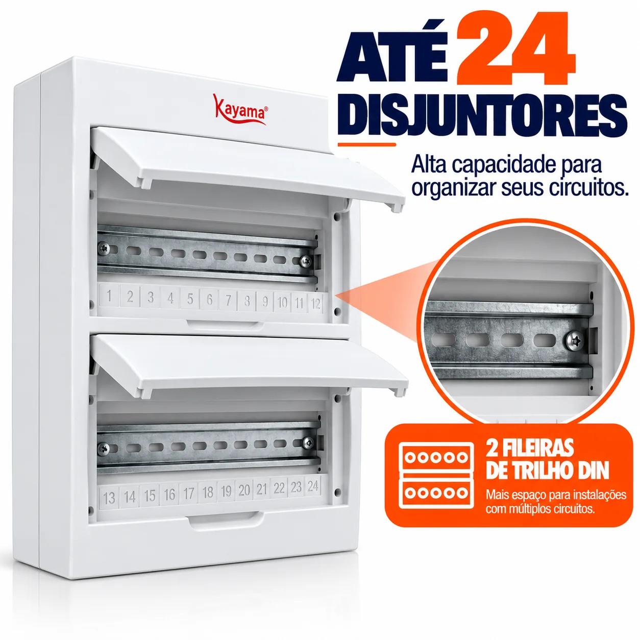 Quadro de Distribuição Aparente para 24 disjuntores QDA24D Kayama — imagem 3