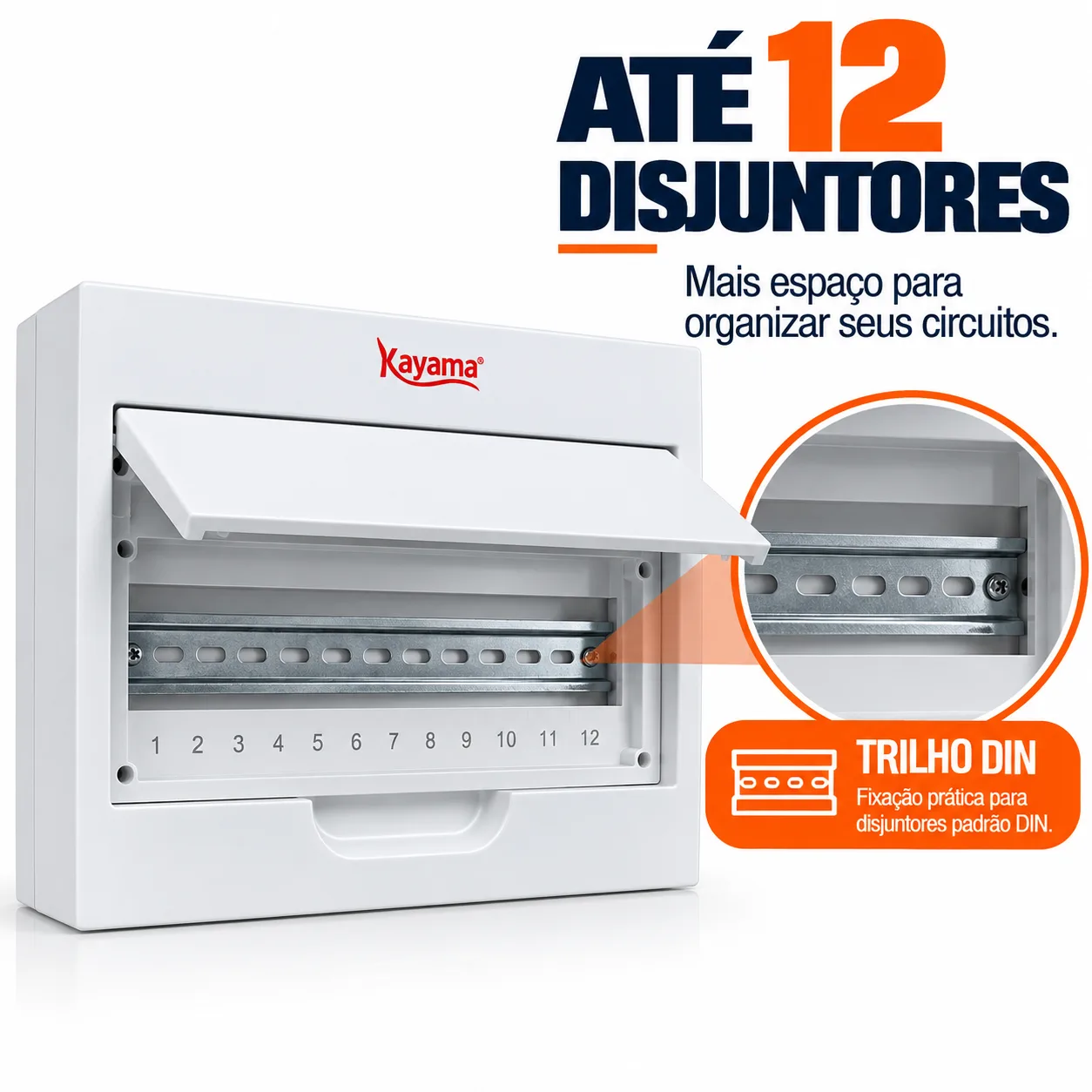 Quadro de Distribuição Aparente para 12 disjuntores QDA12D Kayama — imagem 3
