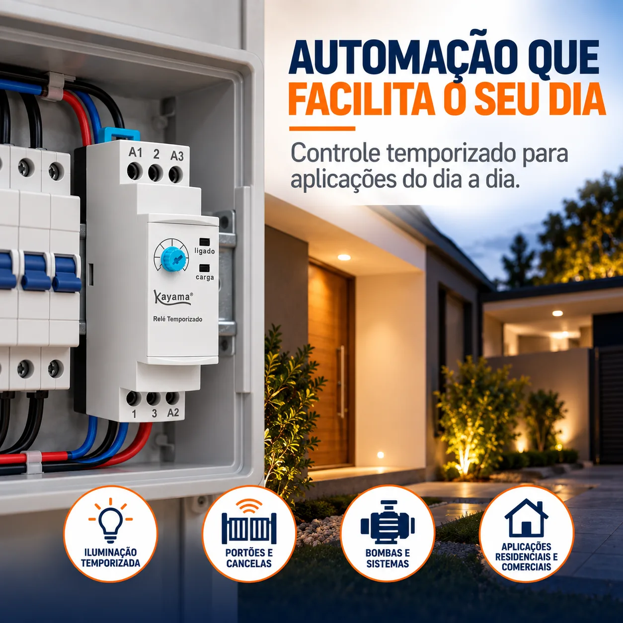 Relé Temporizado Eletrônico 0,1-30 s - KRTE-30S - 220V 50/60HZ - Kayama — imagem 4