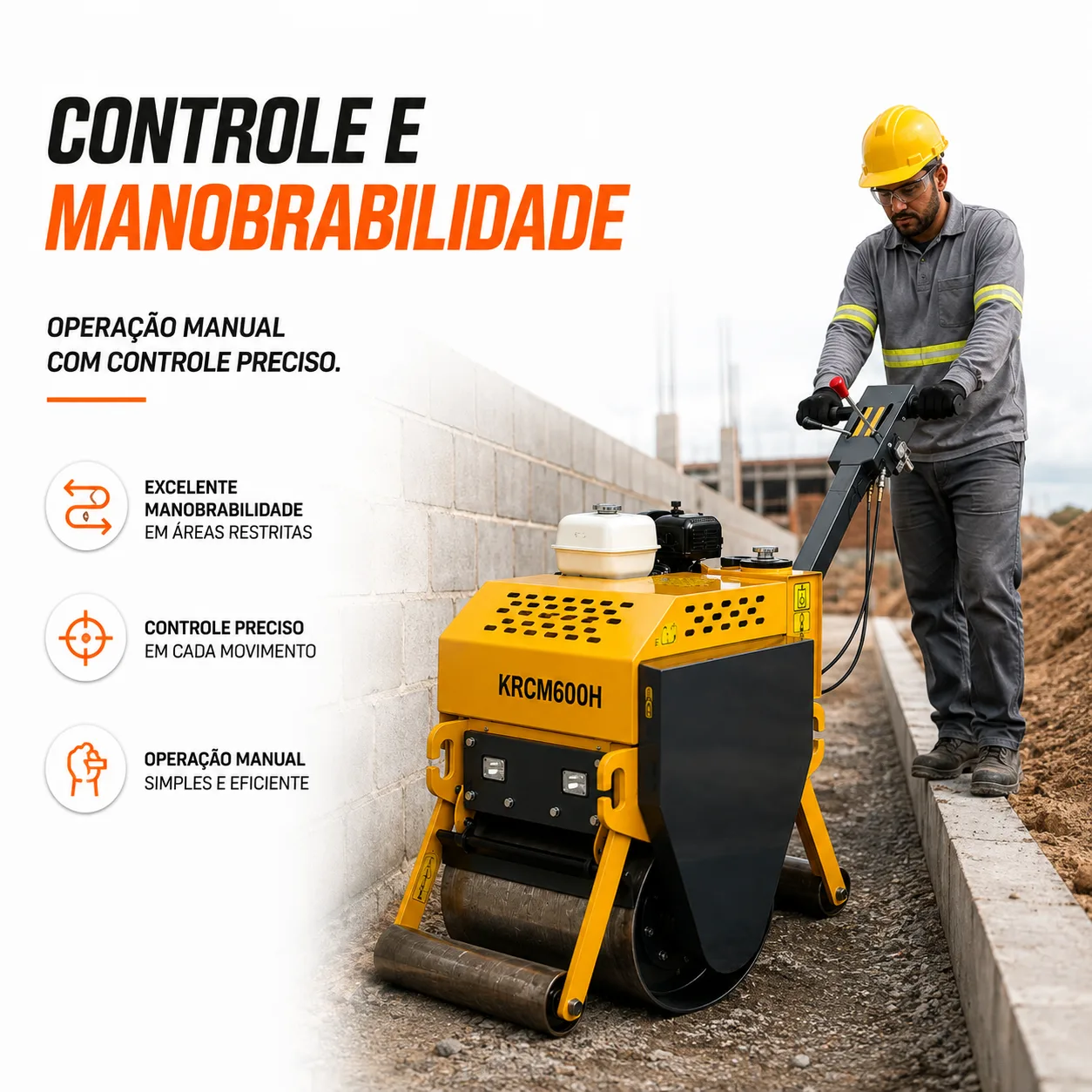 Rolo Compactador Manual Kayama modelo KRCM600H — imagem 3