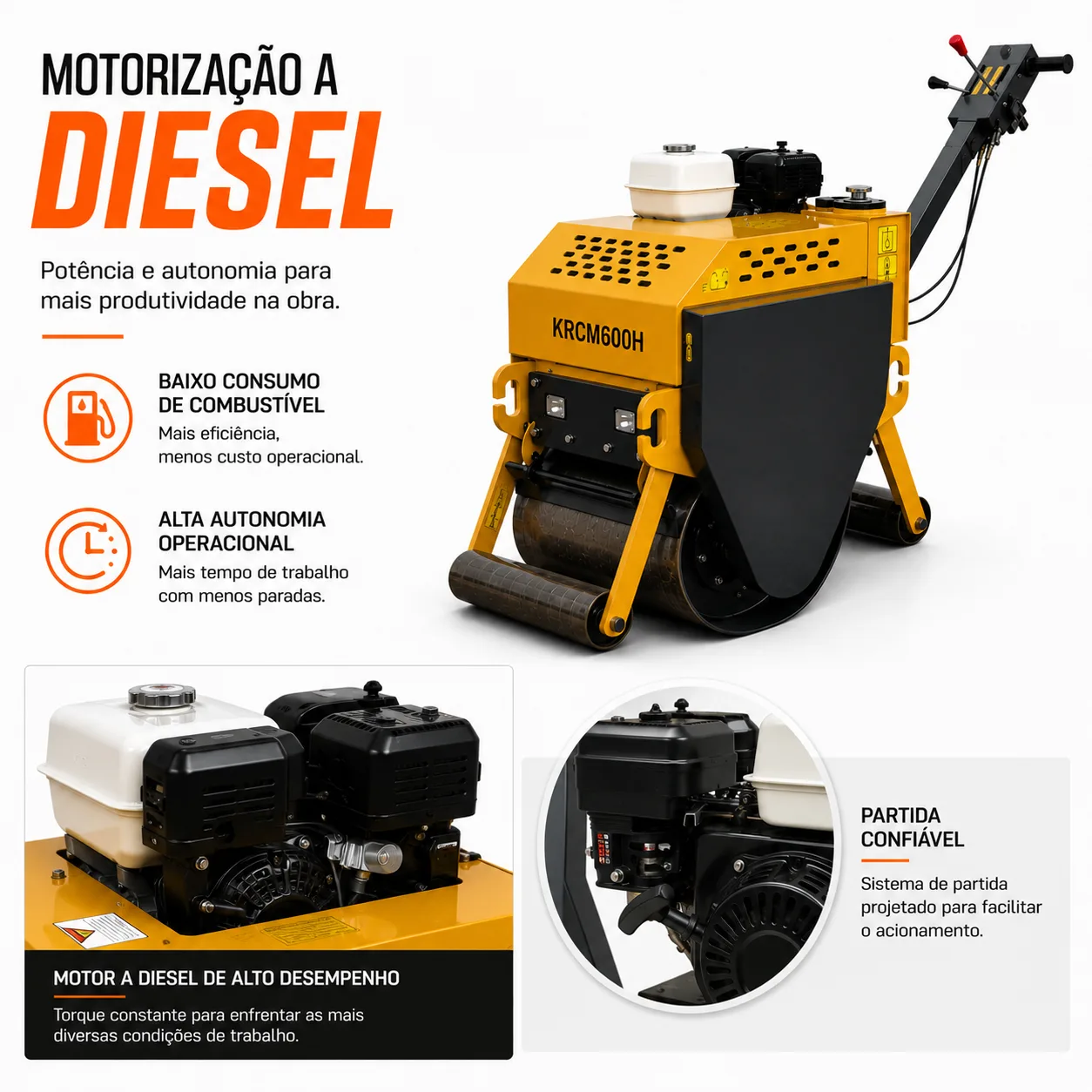 Rolo Compactador Manual Kayama modelo KRCM600H — imagem 6