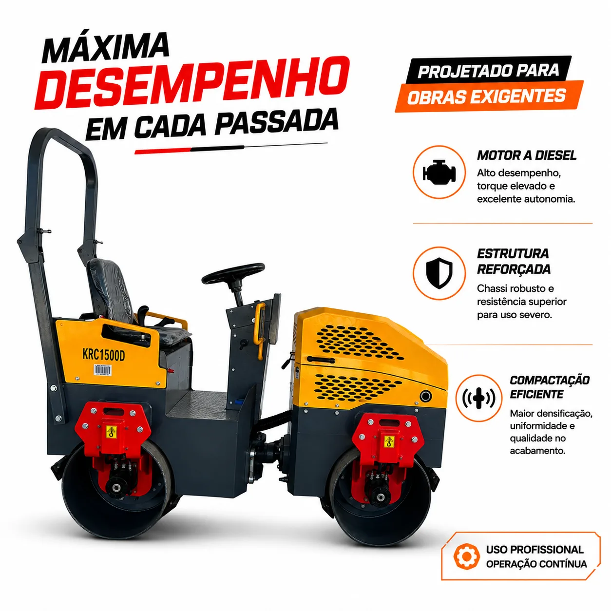 Rolo Compactador Kayama modelo:KRC1500D — imagem 2
