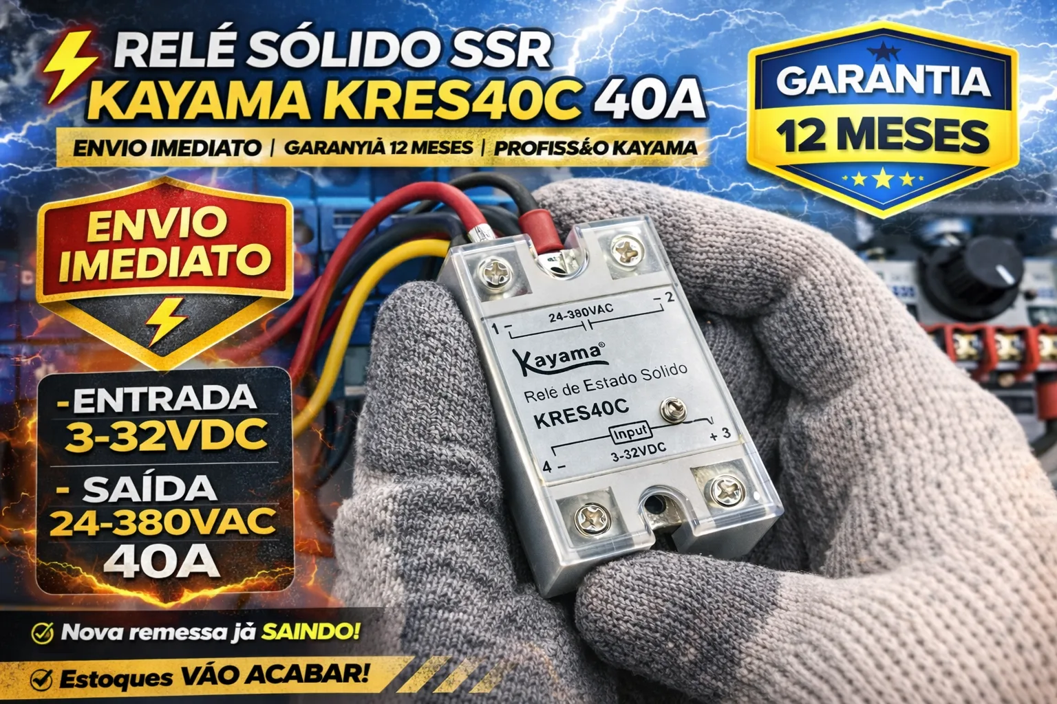 Relé de Estado Sólido 40A- KRES40C -Kayama — imagem 4