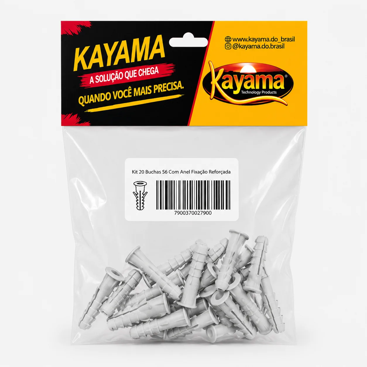 Kit 10 Buchas S6 Multiuso Kayama Fixação Reforçada(Encartelado)