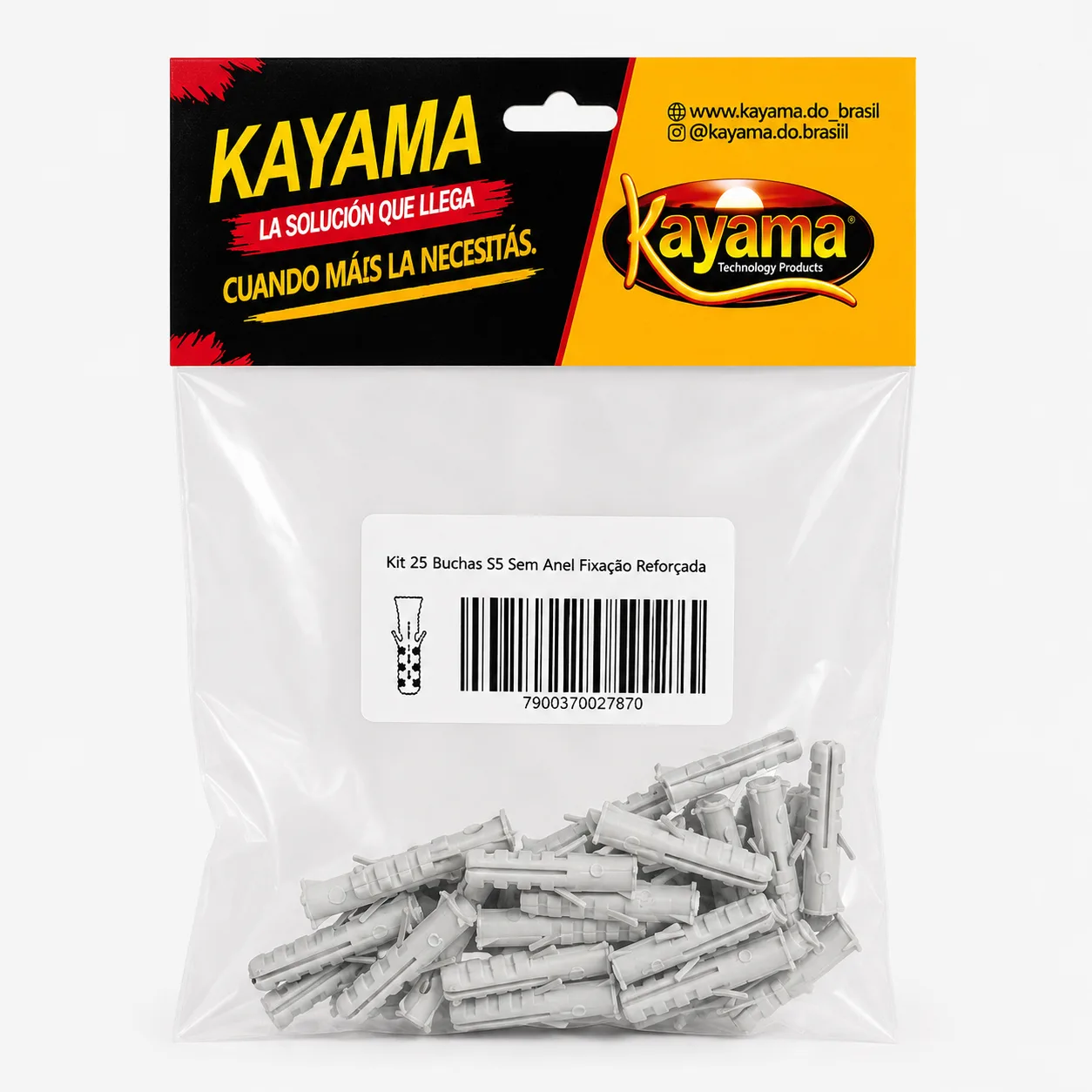 Kit 25 Buchas S5 Sem Anel Kayama Fixação Reforçada(Encartelado)