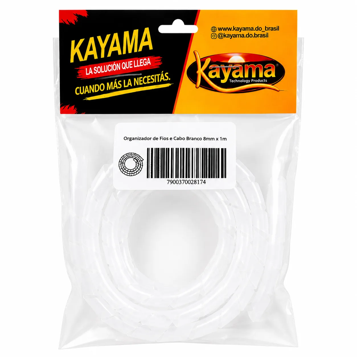 Organizador para Fios e Cabos Branco 10mm x 1m Kayama(Encartelado)