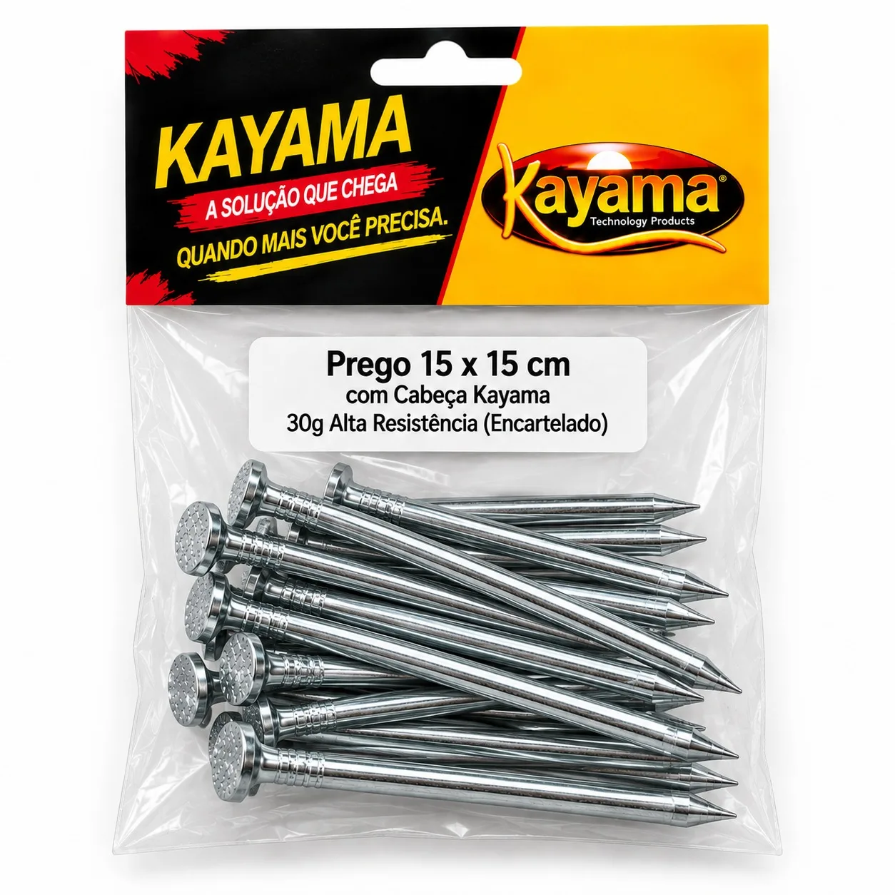 Prego 15 x 15 com Cabeça Kayama 30g Alta Resistência(Encartelado)