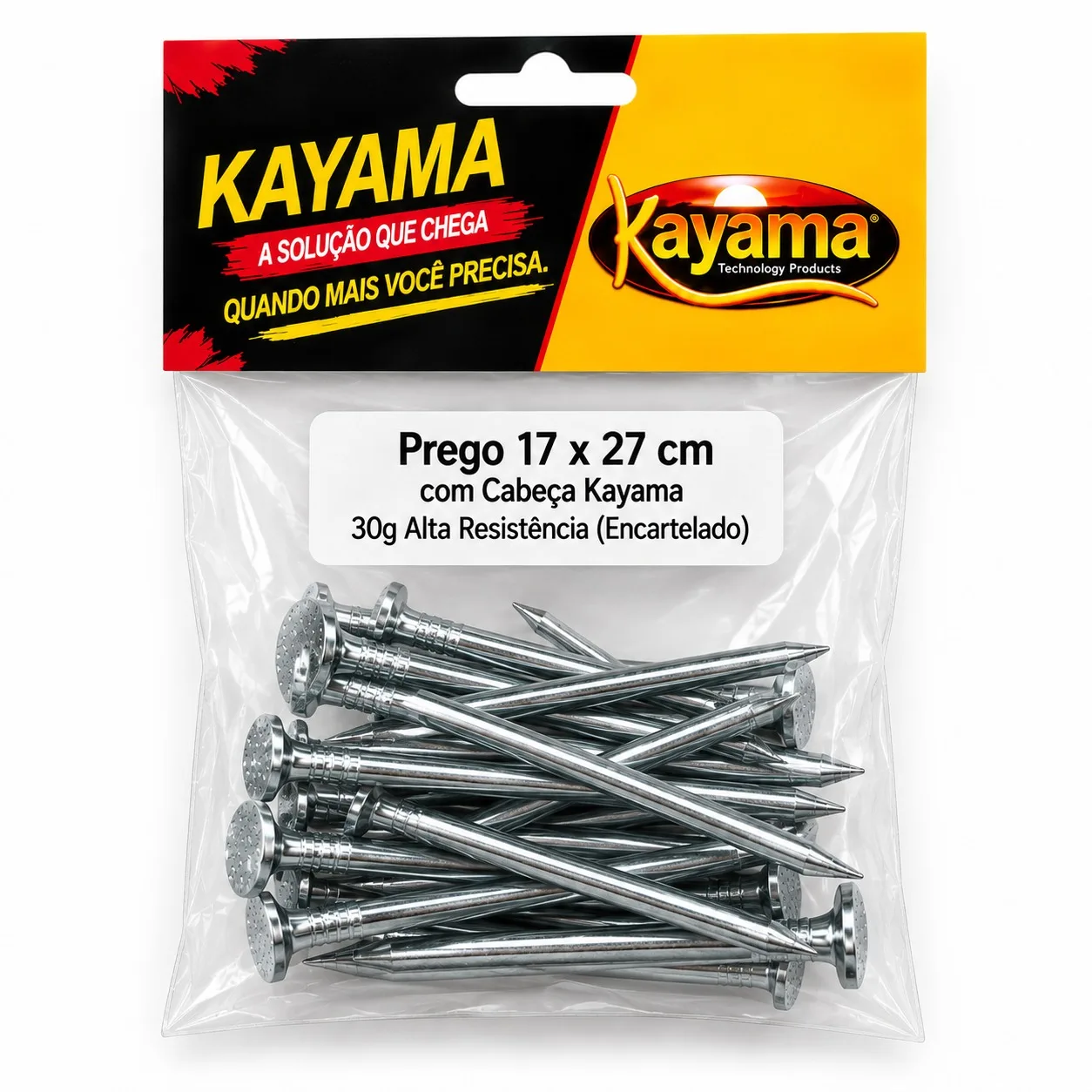 Prego 17 x 27 com Cabeça Kayama 30g Alta Resistência(Encartelado)